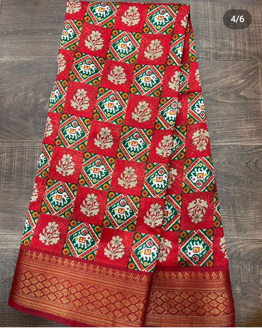 Patola Dola Silk  Saree , FREE  DELIVERY