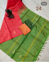 Silk + Cotton Blend Saree  ,  FREE DELIVERY