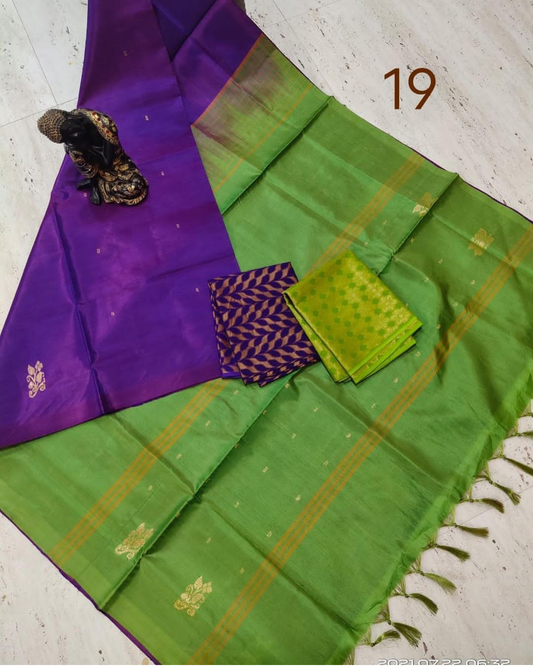 Silk + Cotton Blend Saree  ,  FREE DELIVERY