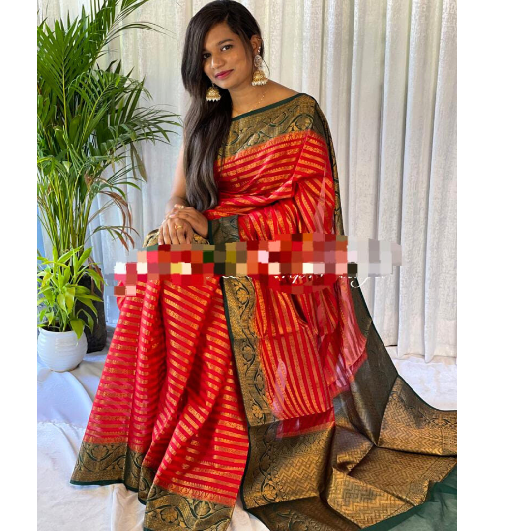 Banarasi wedding   saree with  blouse piece ,  FREE  DELIVERY