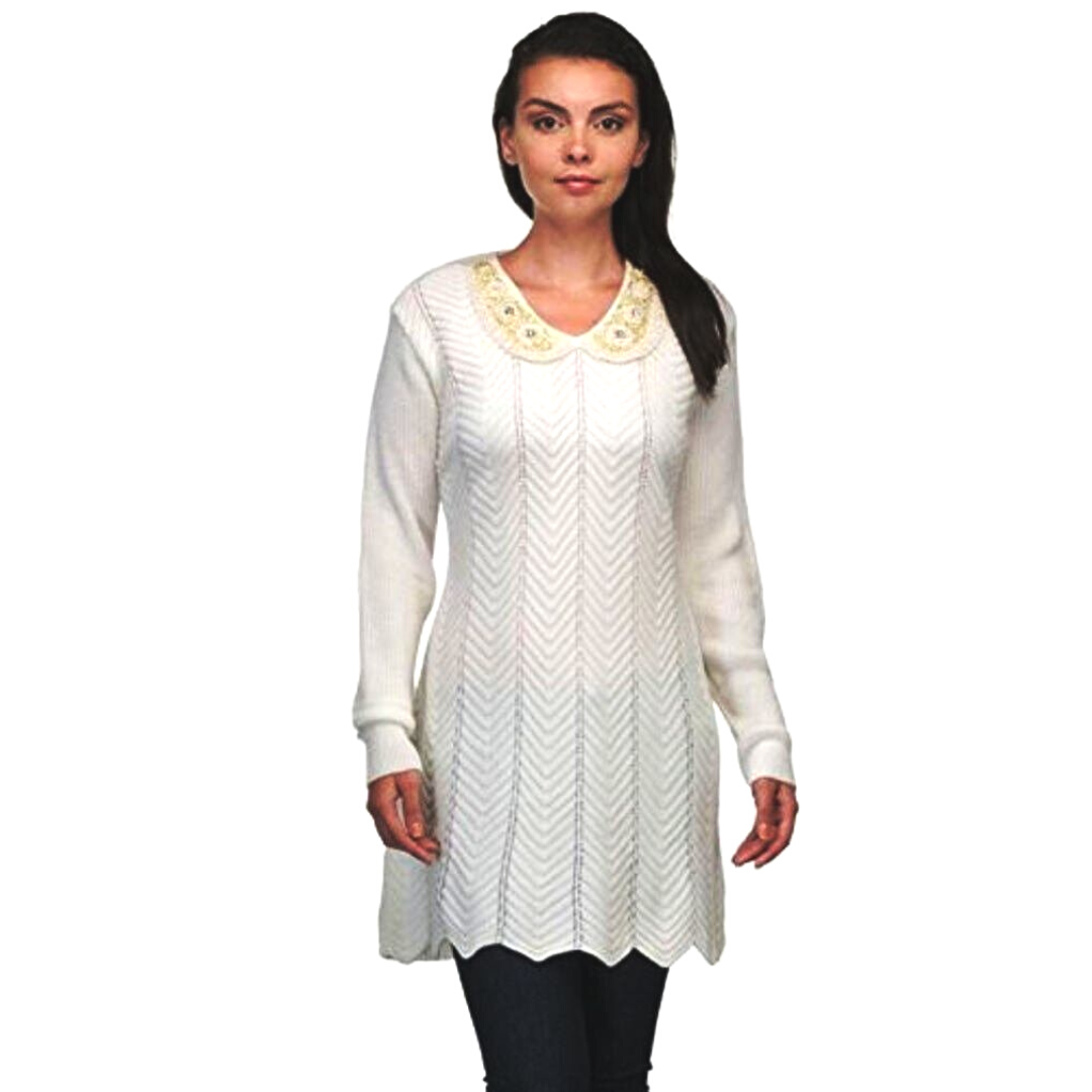 White woollen sweater for women  , FREE  DELIVERY