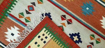 4 Feet X 6 Feet Brown Wool and Cotton Rug / Dhurrie
