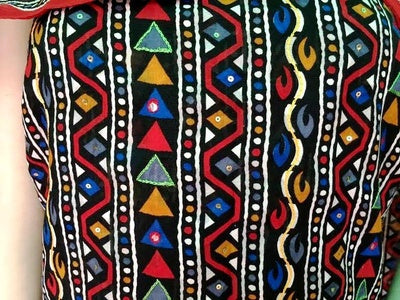 Black  Printed Cotton Unstitched Salwar Suit Dupatta Set