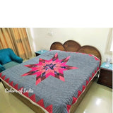 Black patchwork queen size quilt / double bed quilt  , FREE  DELIVERY