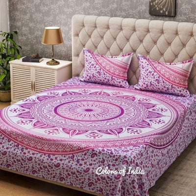 Pink  Cotton Quilt Cover / Razai Cover / Duvet Cover  for Queen size Bed  , FREE  DELIVERY