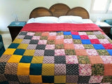 King size handmade patchwork quilt / razai  , FREE  DELIVERY