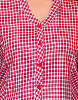 Pink Check Top for Women ,FREE  DELIVERY