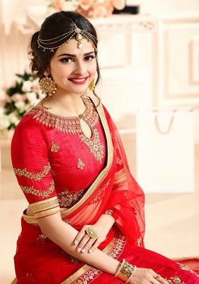 Red Bridal Lehenga Choli , Unstitched Lehenga