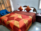 Rust patchwork king size quilt   , FREE  DELIVERY