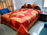 Rust patchwork king size quilt   , FREE  DELIVERY