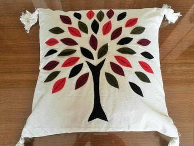 White Cotton Cushion Cover Set , 16 inches x 16 inches , Set of 2 Cushion Covers  FREE DELIVERY
