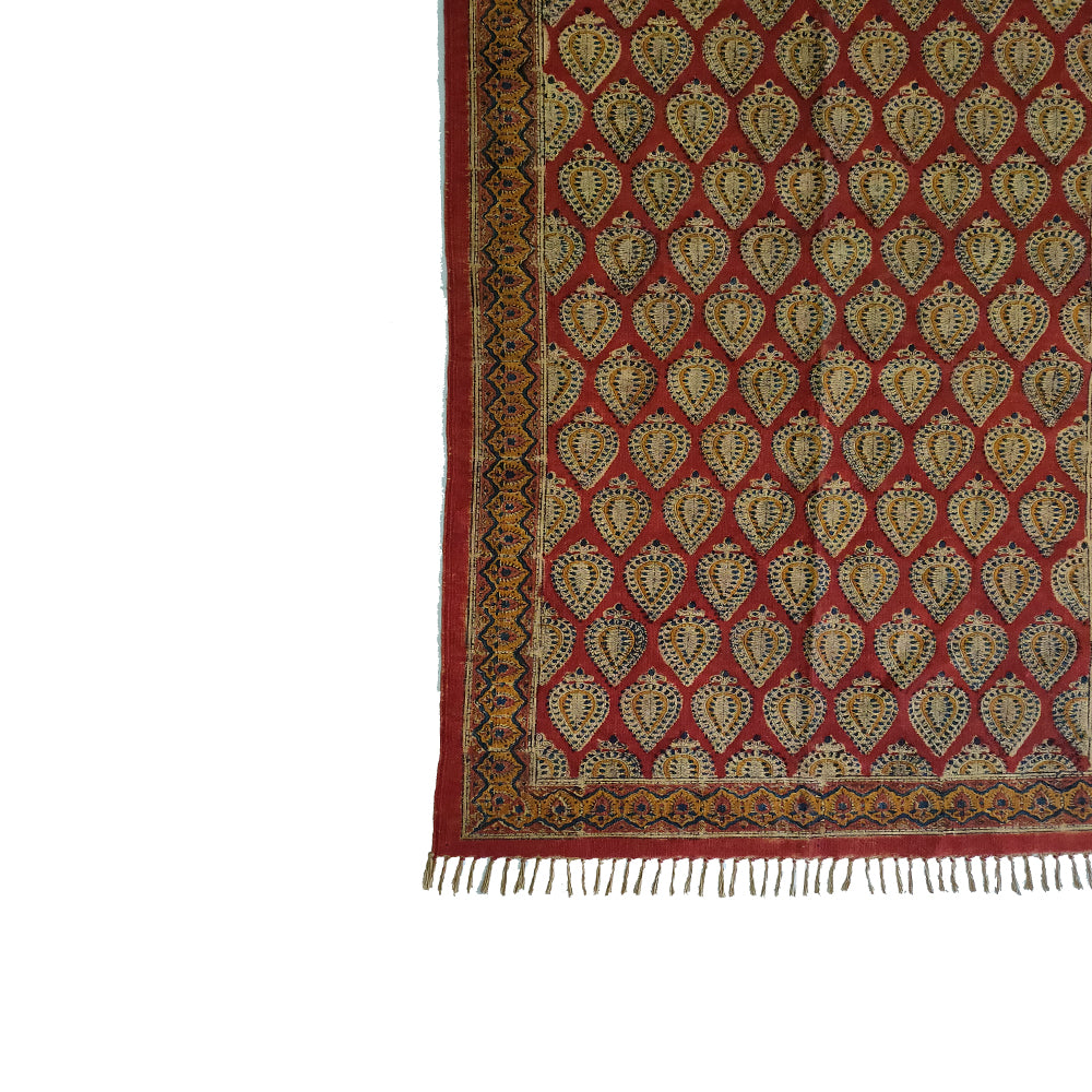Paan shaped  kalamkari rug / dhurrie  / runner , FREE  DELIVERY