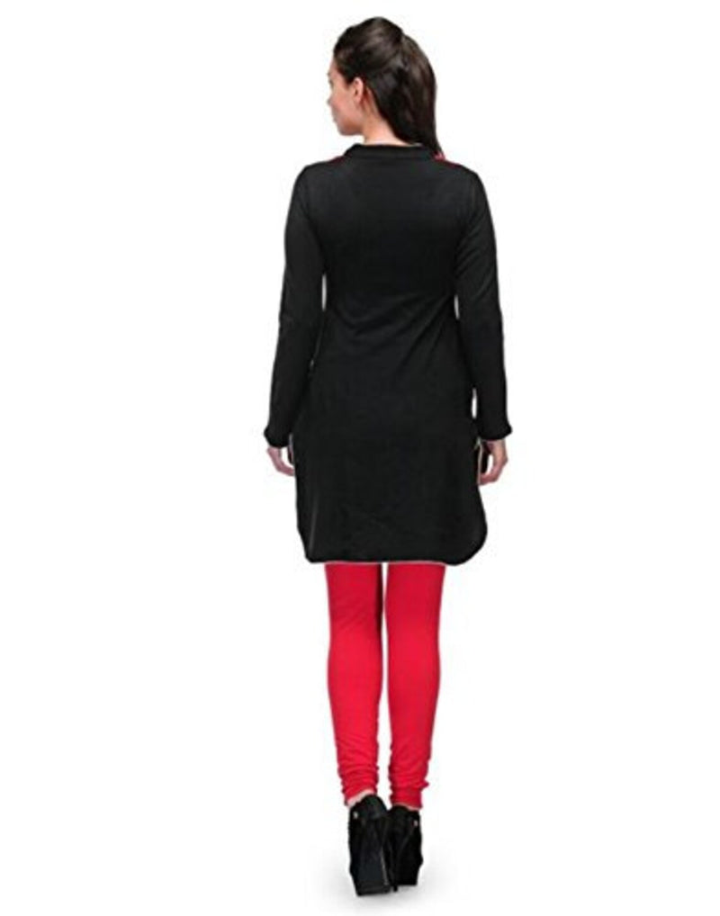 Black woollen embroidered kurti for women , Chest 34 Inches , FREE  DELIVERY