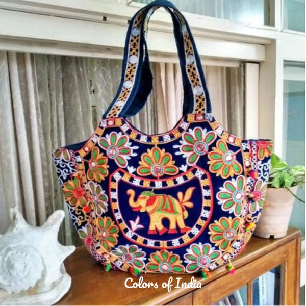 Blue Embroidered Tote Bags . FREE DELIVERY