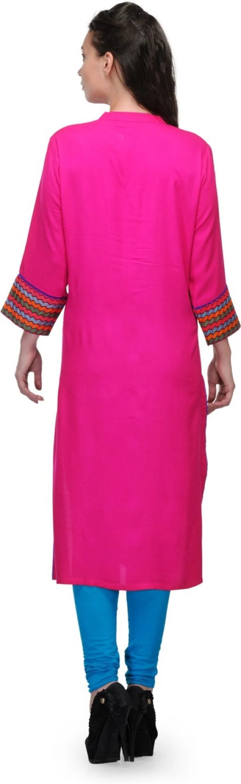 Pink  long kurta for women  , Chest - 42 Inches , FREE DELIVERY