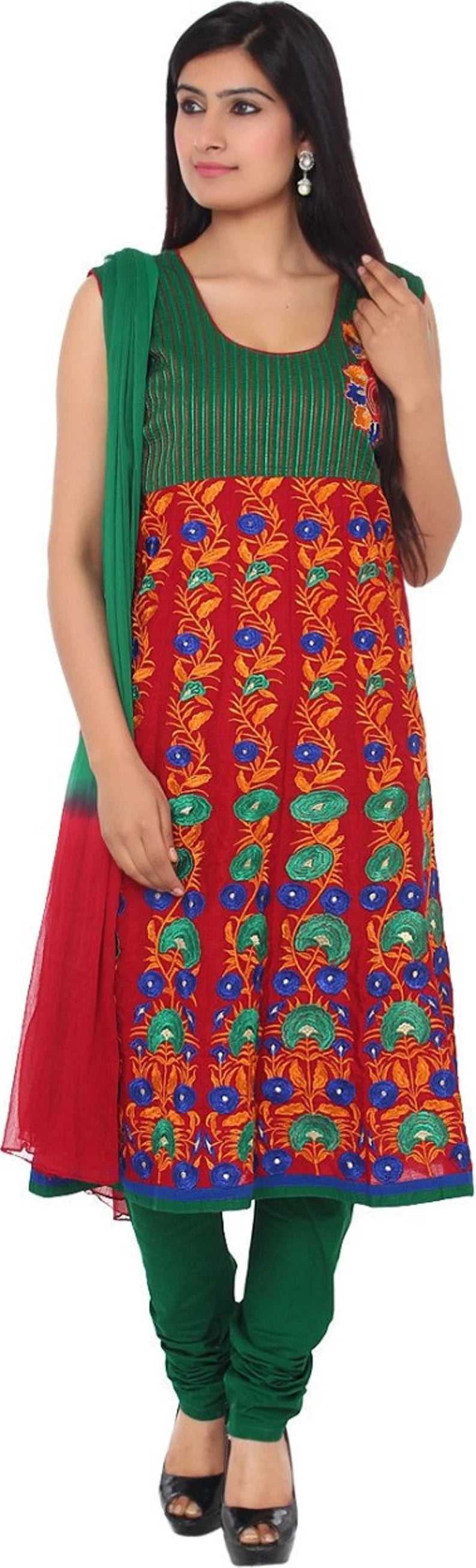 Red  Salwar Suit Readymade , Salwar Kameez Party Wear , Red Salwar Suit , Indian Suits for Women Readymade, Chest - 40 Inches