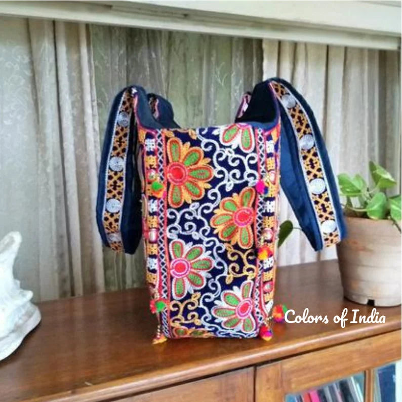 Blue Embroidered Tote Bags . FREE DELIVERY