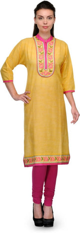 Yellow plus size kurta for women ,  Chest - 44 - Inches , FREE DELIVERY