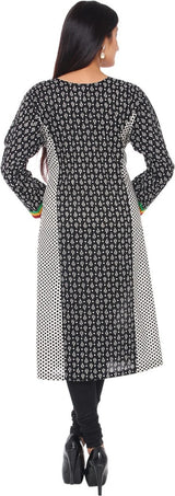Plus size  black and white cotton  Kurta ,  Chest 46 Inches , FREE DELIVERY