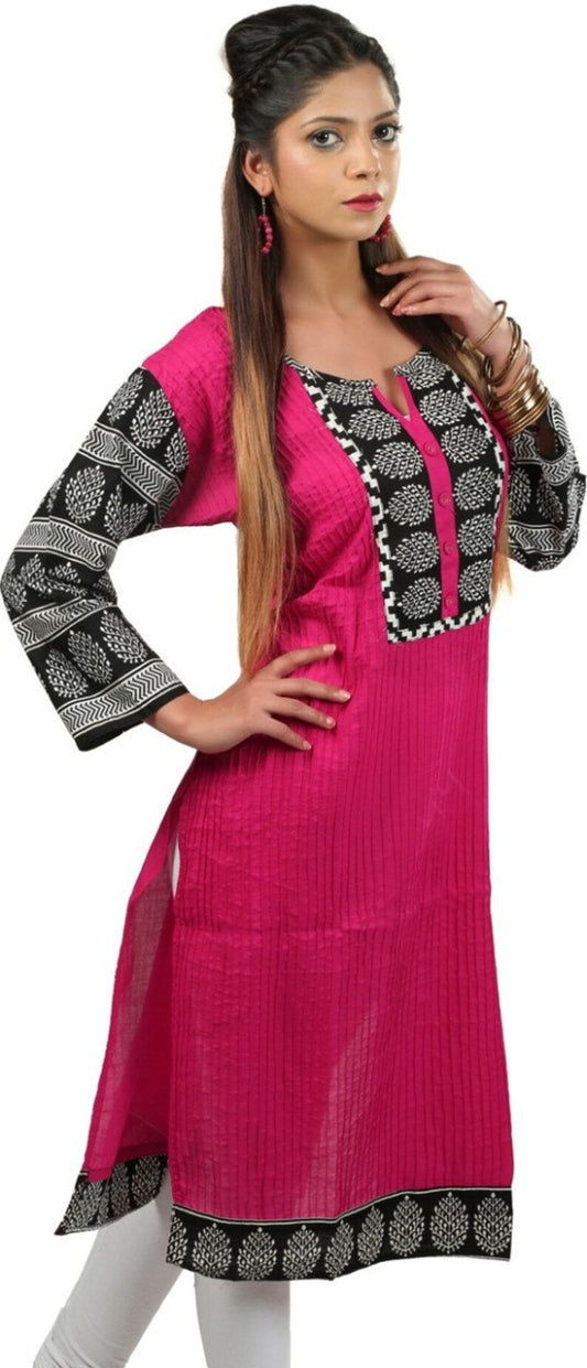 Pink cotton kurta for women ,  Chest 42 Inches , FREE  DELIVERY