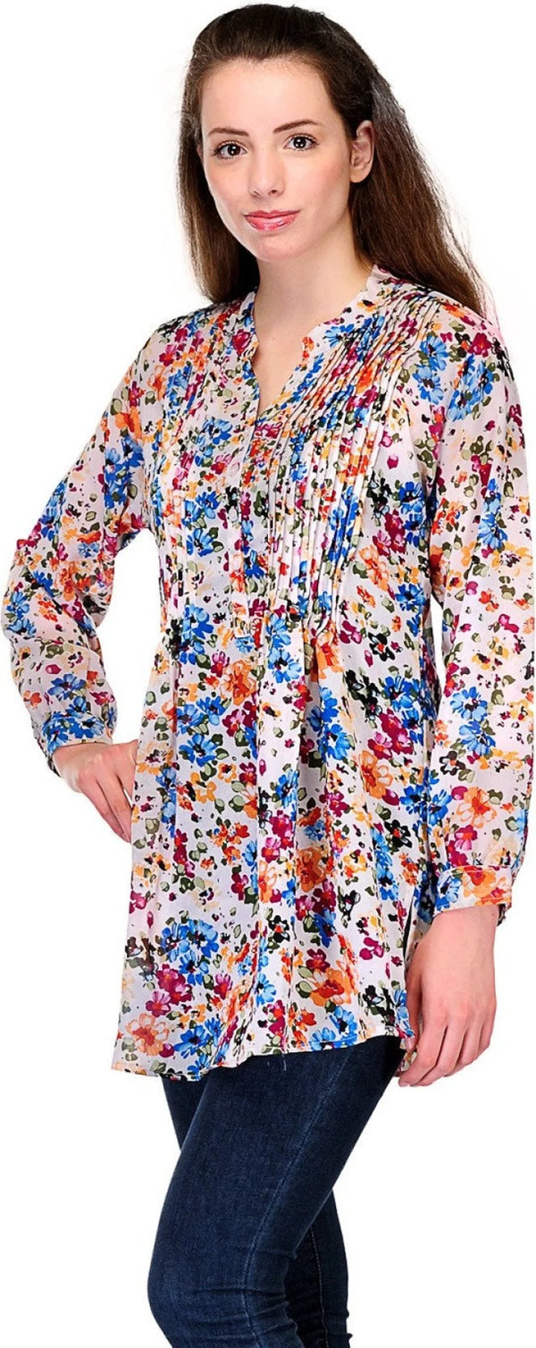 Printed Georgette Kurti for Women ,Chest 38 Inches  , FREE DELIVERY