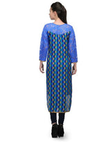 Blue kurta for women , Blue long kurta  with lace sleeves  , Chest - 40 Inches , FREE DELIVERY