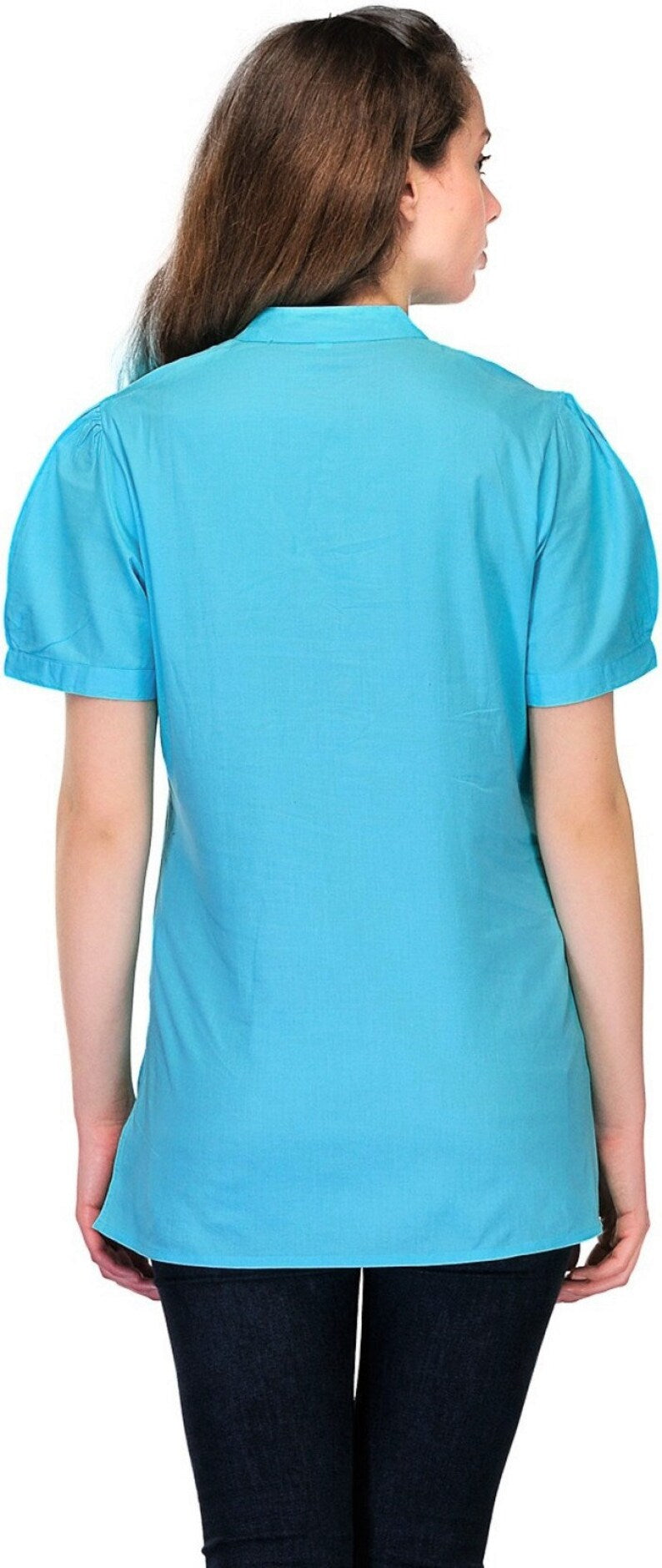 Blue Cotton Summer Tops For Women  , FREE  DELIVERY