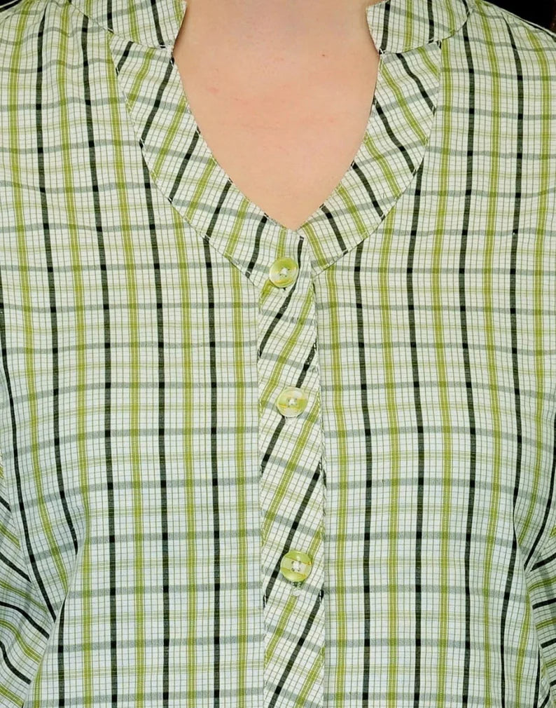Green  Check Top For Women  , FREE DELIVERY
