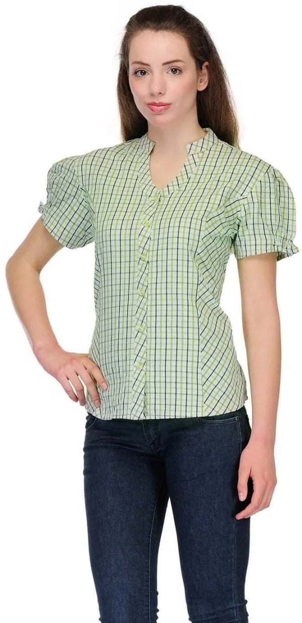 Green  Check Top For Women  , FREE DELIVERY
