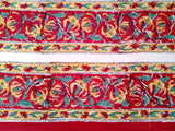 Red Cotton Handblock Printed Table Cloth  , FREE  DELIVERY