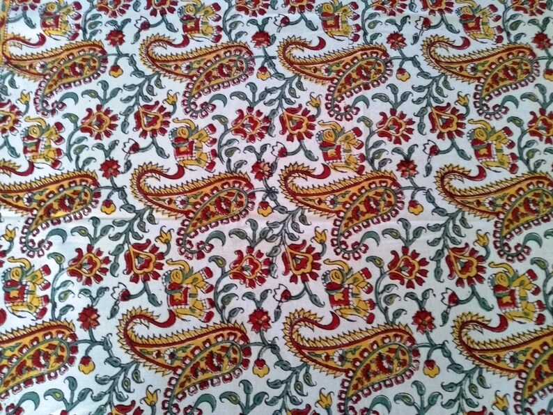 Red Cotton Handblock Printed Table Cloth  , FREE  DELIVERY